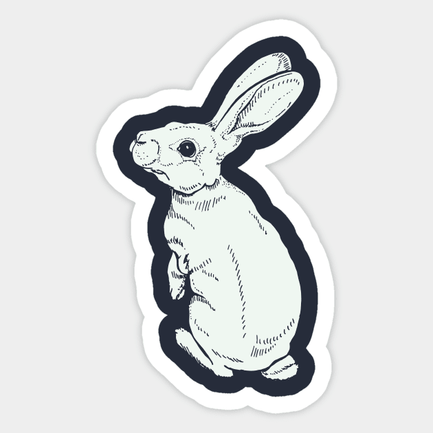 White Rabbit Spotted Sticker by artfulfreddy